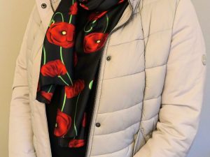 Attractive Satin Poppy Scarf in choice of 3 colours